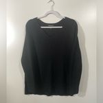 Athleta  Hanover Refined V-Neck Sweater in Black Merino Wool size medium Photo 2