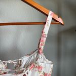 Amazon  Floral Midi Corset Dress Boho Flowy Slit Lace Up Dress Size S Rose Photo 10