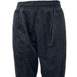 Uniqlo Black Corduroy Elastic Waist Pull On Straight Crop Ankle Trouser Pants XS Photo 3