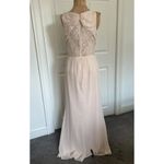 Monique Lhuillier  BRIDESMAIDS Lace Chiffon Gown Blush Pink Size 2 Photo 2
