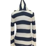 American Rag Women’s Striped Hooded Knit Sweater Navy Sz S Coastal Beachy Preppy Photo 9