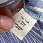 J. Crew Blue White Stripe Button‎ Front Tie Shirt Size Small Preppy Academic Photo 5