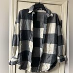 ZARA  Womens Dark Gray Cream Buffalo Plaid Button Top Size XS Photo 0