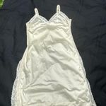 Vintage candlelight cream lace trim midi length adjustable strap slip dress. M. Size M Photo 6