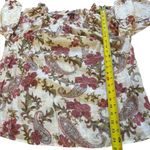 Unique spectrum  Floral Paisley Blouse Lace Sleeves Boho Womens XL Pink Cream Photo 6