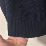 Talbots Navy Blue Ribbed 100% Cotton Boat Neck Sweater SP Photo 2