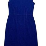 St. John Blue Sheath Dress Crew Neck Midi Photo 0