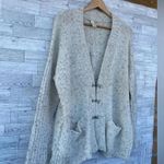white + warren wool cashmere 3 hook grandpa cardigan oatmeal size medium Gray Photo 2