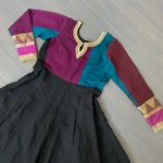 Women Long Anarkali Kurti Black And Multi Color Indian Wedding Dress S Photo 4