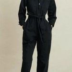 Alex Mill • Jo Belted Jumpsuit black twill utility boilersuit coverall tie waist Photo 0
