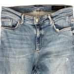 AllSaints Blue Phoenix Distressed Raw Hem Light Wash Skinny Ankle Jeans size 30 Photo 7