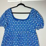 Rhode Target Blue Eyelet Embroidered Mini Dress Babydoll Puff Sleeves Size XL Photo 3