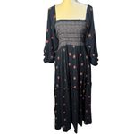 Free People  Dahlia Embroidered Maxi Dress Puff Sleeve Cottagecore Milk Maid M Photo 2