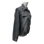 Love Tree Studded black distressed denim jacket size S Photo 2