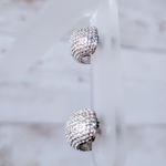 Vintage Clip On Earrings Magnetic Hoops Bright Blue & Silver Tone Photo 2