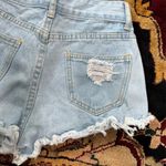 Lighwash Denim Cutoff Jean Shorts Blue Photo 6