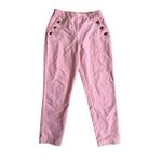 ZARA Pink High Waist Button Detail Pants Size US Medium Photo 7