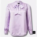 Torrid purple professional office siren feminine Satin Bow tie Blouse 4X NWT Photo 1