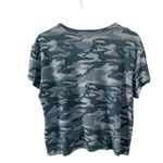 Monrow Women's Blue Camo Camouflage Cropped Short Sleeve Tee T Photo 4