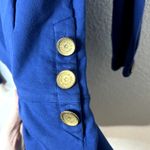 See By Chloe  Blue Day Dress Womens Size 4 Blue Gold Buttons Logo Bow Photo 2