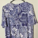 Tahari My Perfect Shape Blouse Paisley Cap Sleeve Cowl Neck Short Sleeves Women’s 2X NWT Photo 3