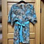 NEW VTG Y2K Womens Sheer Babydoll Kimono Top Size XL Fairycore Witchy Whimsigoth Blue Photo 1