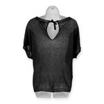 Pablo Gerard Darel | L | 100% Linen Round Neck Cap Sleeve Keyhole Sweater Top Black Size L Photo 4