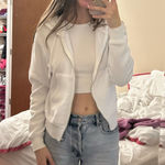 If It Were Me  Cropped White Zip-Up Hoodie Photo 0