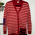 CAbi Style 5446 Long Sleeve Red Striped Picnic Cardigan Size Small Photo 0
