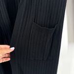 Uniqlo  Lightweight Black Ribbed‎ Open Front Long Cardigan Sweater Duster Small Photo 1