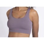 LILIAS SPORTS Bra Ribbed Knit Size Medium Lavender‎ Purple Photo 3