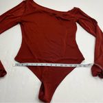 Free People Intimately  That’s Hot Bodysuit Womens SZ Large Burnt Red Long Sleeve Photo 8