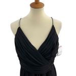Jenny Packham Black Evening Dress Size 14 Rhinestone Straps Pleated V Neck‎ New Photo 1