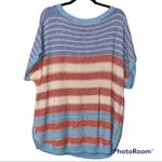CHAPS  1X womens short sleeve lightweight summer knit sweater striped pastels NWT Photo 10