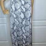 H&M Flowy Snakeskin Print Boxy MIDI Dress SpaghettiStraps Gray Beige White Med Photo 1