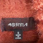 4SIENNA | Burnt Orange Fuzzy Cropped Balloon Sleeve Turtleneck Sweater | Small Photo 4