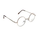 Men or Women OVERSIZED RETRO Style Clear Lens EYE GLASSES Large Round Gold Frame Brown Photo 2