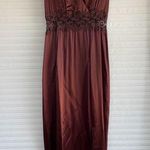 chocolate lace cut out long evening dress Brown Photo 0