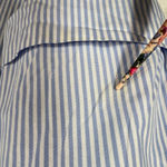 Ralph Lauren Lauren  Blue White Stripe 3/4 Sleeve Cotton‎ Button Up Shirt XL Logo Photo 7