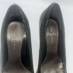 Linea Paolo Size 5 M Black Open Toe Patent Leather Bow Ribbon Accent Peep Toe Photo 5