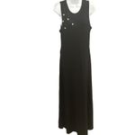 Ronni Nicole  Maxi Dress Black Sleeveless Floral Applique Knit‎ Size 8 Y2K Photo 1