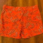 Willi Smith  Shorts 6 Orange white green Paisley Flat Front Chinos Pocket Casual Photo 7