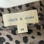 Cloth & Stone  Animal Print False Wrap Skirt Black Tan Sz M 100% Cotton NWT Photo 7