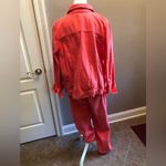 Jessica London Vintage Pink Coral Denim 2 Piece Set Jacket & Jeans Size 12-14 Photo 2