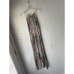 Lovestitch Boho Maxi Dress Small Snake Print Braided Strap Tie Back Rayon Flowy Gray Photo 5