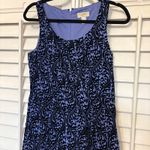 Loft Blue Velvet Scroll Print Dress Size 4 Photo 2