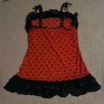 Dreamgirl  Babydoll Mesh Small Black & Red polka dot Ruffle Adjustable Straps Photo 1