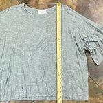 Lavender Field  Ruffle Short Sleeve Raw Hem Top Medium Photo 2