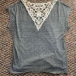 Eye Candy Gray Top With Lace Back Photo 0