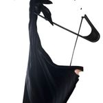 Mango  BLACK ASYMMETRIC BOW MAXI DRESS WITH SLIT XS NEW $129.99 #758 Photo 8